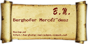 Berghofer Mercédesz névjegykártya